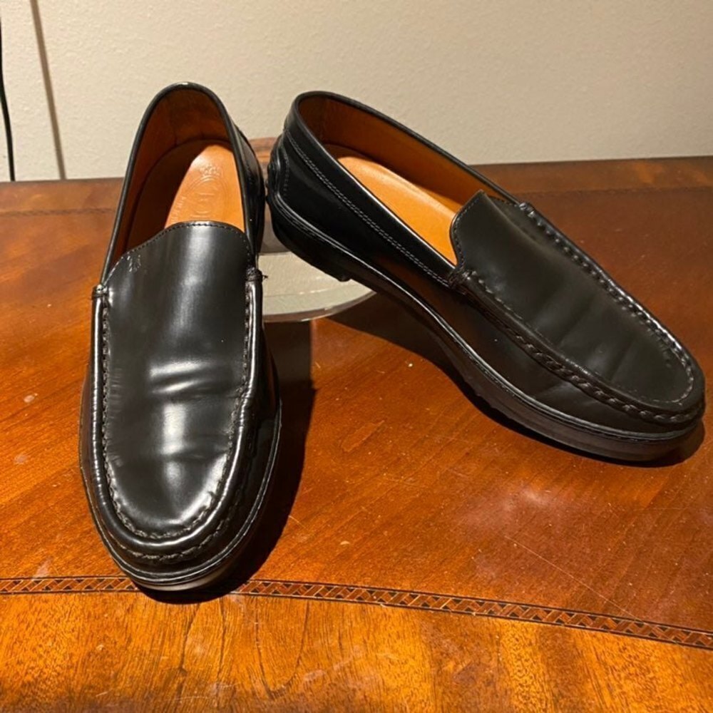 Tods Black Leather Driving Loafers Men’s Size 8.5